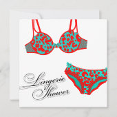 311-Turquoise Red Leopard Lingerie Set Kaart (Voorkant)