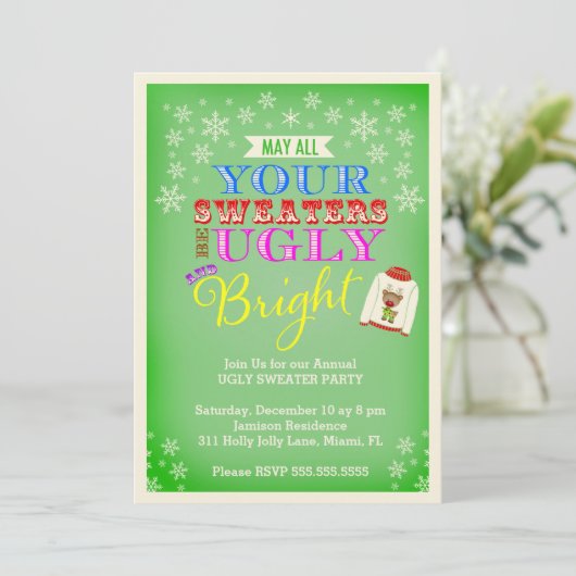 311 Ugly Sweater Party Kaart (Staand voorkant)