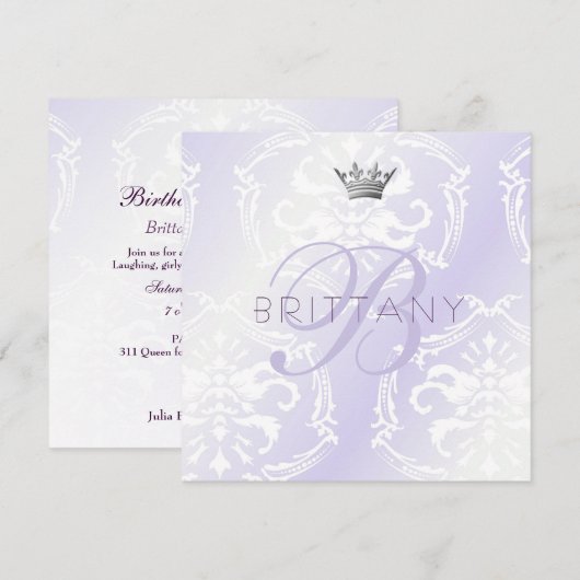 311 Uitnodiging voor Paars (Voorkant / Achterkant)