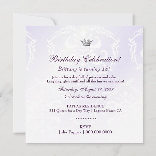 311 Uitnodiging voor Paars (Achterkant)