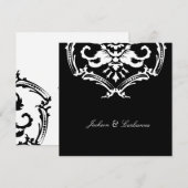 311 Uitzonderlijke zwarte Damask Invite Kaart (Voorkant / Achterkant)