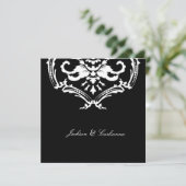 311 Uitzonderlijke zwarte Damask Invite Kaart (Staand voorkant)