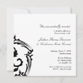 311 Uitzonderlijke zwarte Damask Invite Kaart (Achterkant)