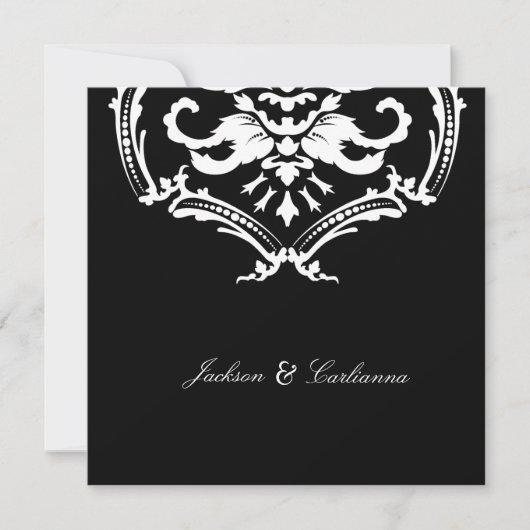 311 Uitzonderlijke zwarte Damask Invite Kaart (Voorkant)