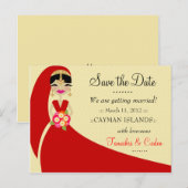 311-UPDO SAVE THE DATE INDIAN BRIDE AANKONDIGINGSKAART (Voorkant / Achterkant)