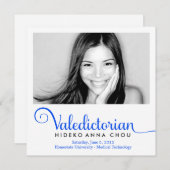 311 Valedictorian Elektrisch Blauw Afstuderen Aankondiging (Voorkant / Achterkant)