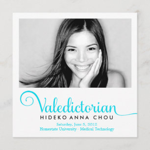 311 Valedictorian in Turquoise Graduation Aankondiging
