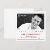 311 Valedictorian Rode Afstudeer Uitnodiging (Voorkant / Achterkant)