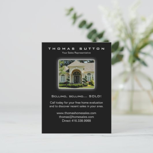 311 Vastgoed Briefkaarten Luxe Huis Geel (Staand voorkant)