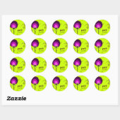 311 Verleidelijke Paarse Allium Neon Green Ronde Sticker (Vel)