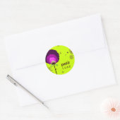 311 Verleidelijke Paarse Allium Neon Green Ronde Sticker (Envelop)