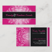 311 Vincelette Damask Hot Pink Licorice Visitekaartje (Voorkant / Achterkant)