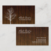 311 Visitekaartje met landschapsontwerp Wood — wit (Voorkant / Achterkant)