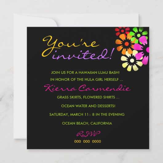 311 Vloerdouche-uitnodiging Kaart (Achterkant)