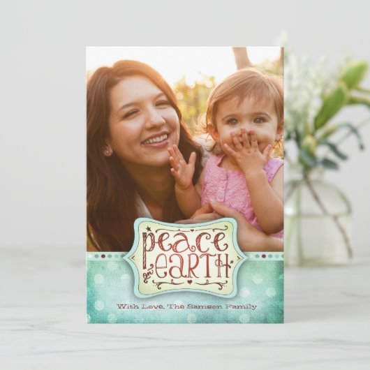 311 vrede op Blauwgroene de Kaart van de Vakantie (Staand voorkant)