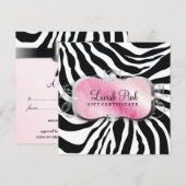 311 Weelderig Roze Bord Zebra Cadeaubon (Voorkant / Achterkant)