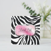 311 Weelderig Roze Bord Zebra Cadeaubon (Staand voorkant)