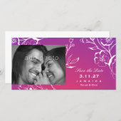 311-Weelderige Paarse Radiance Save the Date (Voorkant / Achterkant)