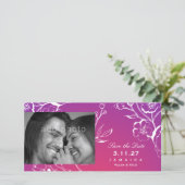 311-Weelderige Paarse Radiance Save the Date (Staand voorkant)