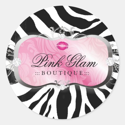 311 weelderige roze schotel kussen sassy snoepjes ronde sticker (Voorkant)