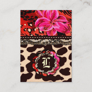 311 Wild Lily Leopard & Lace Pink Visitekaartje