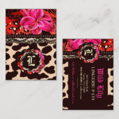 311 Wild Lily Leopard & Lace Pink Visitekaartje (Voorkant / Achterkant)
