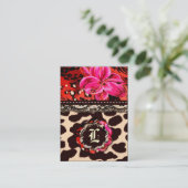 311 Wild Lily Leopard & Lace Pink Visitekaartje (Staand voorkant)
