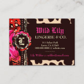 311 Wild Lily Leopard & Lace Pink Visitekaartje (Achterkant)