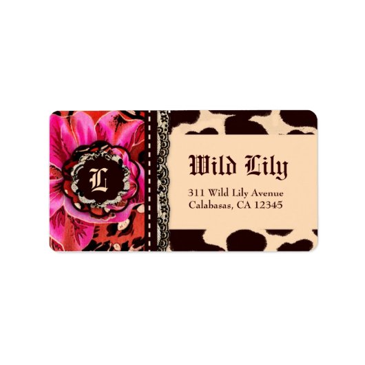 311 Wild Lily Leopard Roze Etiket (Voorkant)
