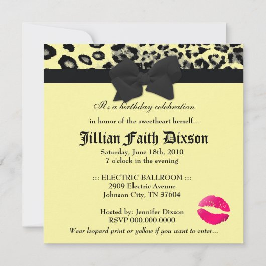 311 Wild op Heart Sweet Sixteen | Quinceanera Kaart (Achterkant)