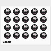 311 Wild Zebra Flower Zwart Sticker (Vel)