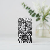 311 Wilde mix N' Match Grey Zebra Visitekaartje (Staand voorkant)