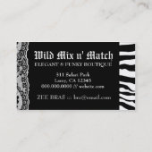 311 Wilde mix N' Match Grey Zebra Visitekaartje (Achterkant)
