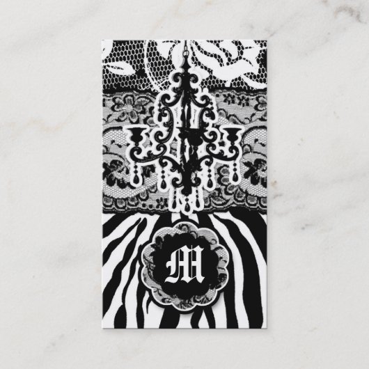 311 Wilde mix N' Match Grey Zebra Visitekaartje (Voorkant)