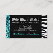 311 Wilde mix n Match Turquoise Blue Visitekaartje (Achterkant)