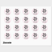 311 Wilde Zebra Bloem Roze Sticker (Vel)