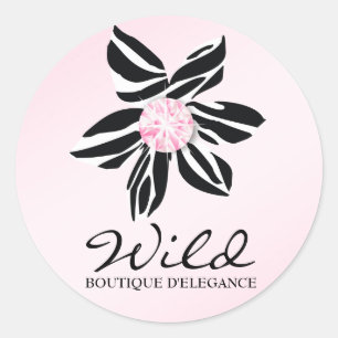 311 Wilde Zebra Bloem Roze Sticker