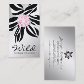 311 Wilde Zebra Vloer | Roze Diamond S Visitekaartje (Voorkant / Achterkant)