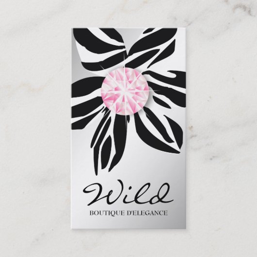 311 Wilde Zebra Vloer | Roze Diamond S Visitekaartje (Voorkant)