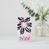 311 Wilde Zebra Vloer | Roze Diamond Visitekaartje (Staand voorkant)