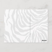 311-Wilde Zebra | Zwart-roze diamant Briefkaart (Achterkant)