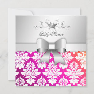 311 Witte Blackberry Damask Sunset Baby shower Kaart