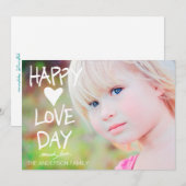 311 witte Gelukkige Liefde Dag Valentijn Feestdagenkaart (Voorkant / Achterkant)