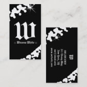 311-WITTE GLIMMER-MONOGRAM VISITEKAARTJE (Voorkant / Achterkant)
