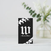311-WITTE GLIMMER-MONOGRAM VISITEKAARTJE (Staand voorkant)