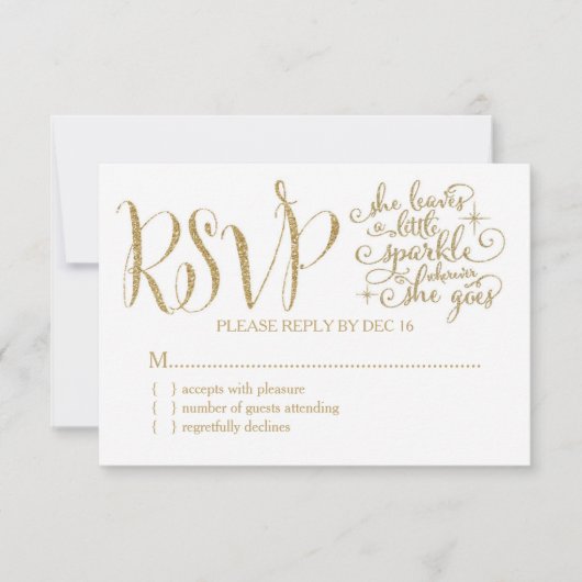 311 Ze verlaat een kleine RSVP met Sparkle (Voorkant)