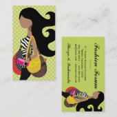 311 Zebra Fashionista Brunette Long Hair Visitekaartje (Voorkant / Achterkant)