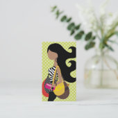 311 Zebra Fashionista Brunette Long Hair Visitekaartje (Staand voorkant)