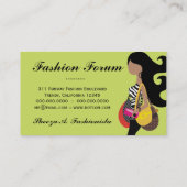 311 Zebra Fashionista Brunette Long Hair Visitekaartje (Achterkant)