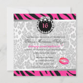 311 Zebra Leo Tique Diamonds n' Kisses Sweet 16 Kaart (Achterkant)